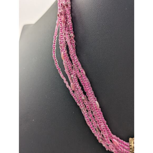 Lot of Two Pink Seed Bead Necklace & Bracelet Jewelry Pieces - Picture 6 of 8
